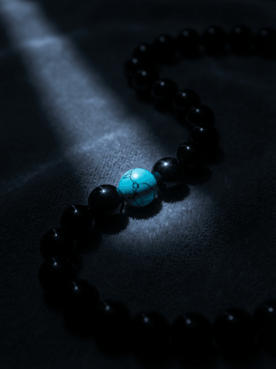 Obsidian Focus Bracelet from OresGreen, handcrafted natural black obsidian bracelet, timeless minimalist jewelry for everyday wear