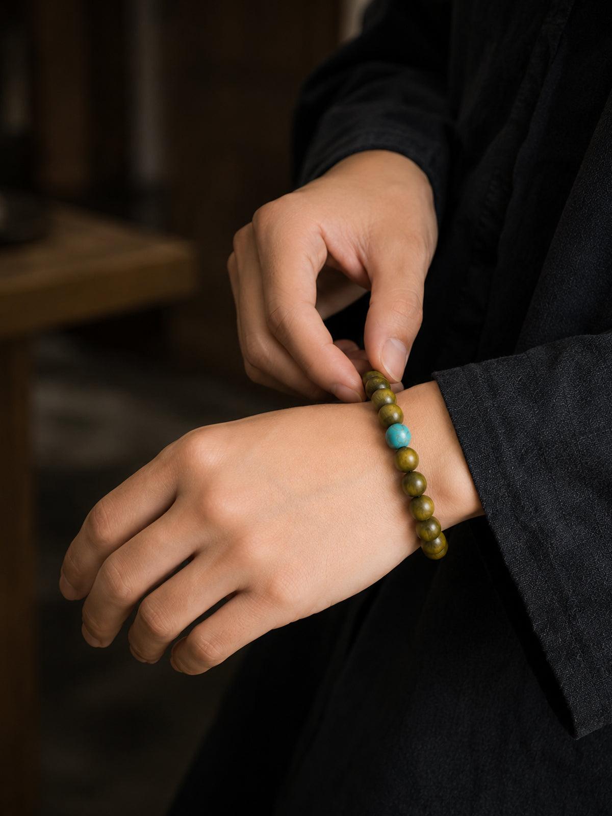 Natural beaded Grounded Bracelet for men and women worn on single wrist. Its timeless design ensures it stays a staple in your jewelry collection for years.